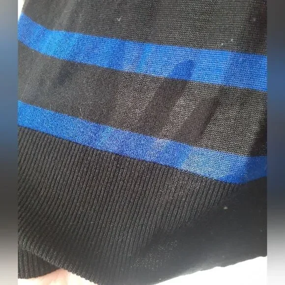 Zara Black and Blue Striped Women's Sweater - Picture 7 of 11